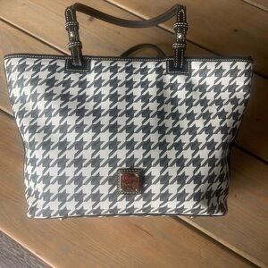 Dooney & Bourke Black and White Houndstooth Tote Bag